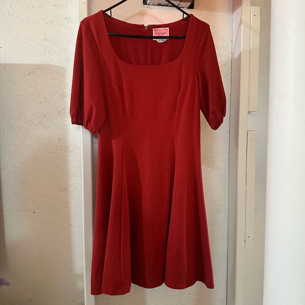 Kate Spade Red Puff Sleeve Dress